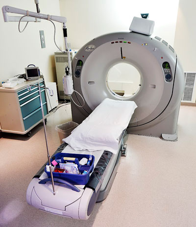 Room showing a CT Scanner.